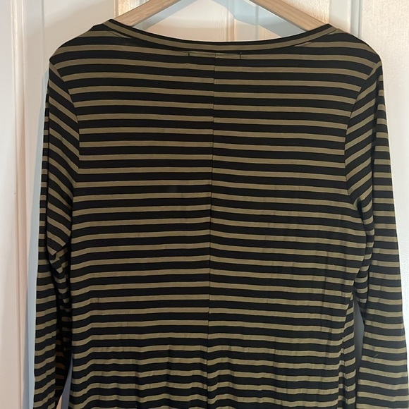 Peruvian Connection | Andover Green & Black Striped Long Sleeve Maxi Dress Large - Picture 6 of 11